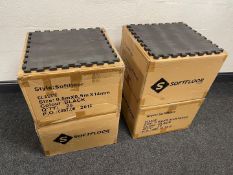 Boxed & Unused 4no. Boxes of 25 Softfloor Classic Interlocking Floor Mats, Black, Total Lot Floor
