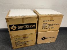 Boxed & Unused 4no. Boxes of 25 Softfloor Classic Interlocking Floor Mats, White, Total Lot Floor