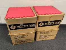 Boxed & Unused 4no. Boxes of 25 Softfloor Classic Interlocking Floor Mats, Red, Total Lot Floor