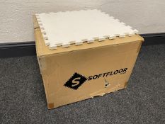 Part Used Box 15 Softfloor Classic Interlocking Floor Mats, White, Total Lot Floor Coverage: 3.75