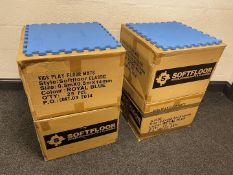 Boxed & Unused 4no. Boxes of 25 Softfloor Classic Interlocking Floor Mats, Blue, Total Lot Floor