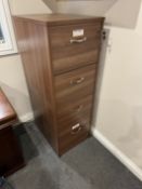 4 Draw Wooden Filing Cabinet Approximately 470 x 650 x 1360mm