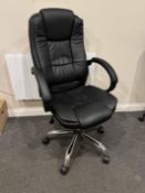 Black Leatherette Office Chair as Lotted