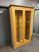 Lockable Hardwood Glass Front Display Cupboard Approximately 1100 x 2000 x 400mm