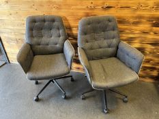 2no. Gray Upholstered Office Desk Chairs as Lotted