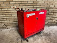 Clarke Metal Mobile Work Station Trolley & Contents as Lotted