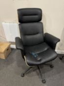 Black Leatherette Office Chair as Lotted, Please Note: Seat Marked