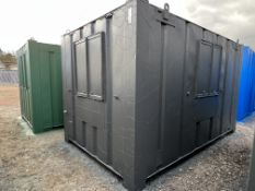 Steel Anti-Vandal Site Office Container, Charcoal, 13 x 8ft, Contents Included, Lockable, Collection