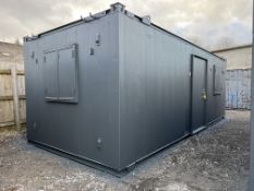 Steel Anti-Vandal Site Office Container, Charcoal, 24 x 10ft, Contents Included, Lockable,