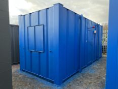 Steel Anti-Vandal Site Split Office Container, Blue, 20 x 8ft, Contents Included, Lockable,