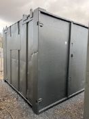 Steel Anti-Vandal Site Storage Container, Charcoal, 12 x 8ft, Lockable, Collection Deadline 16: