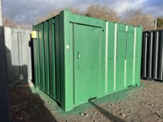 Steel Anti-Vandal Site Office Container, Green, 12 x 8ft, Contents Included, Lockable, Collection