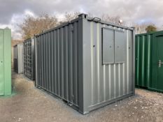 Steel Anti-Vandal Site Office Container, Charcoal, 12 x 8ft, Contents Included, Lockable, Collection