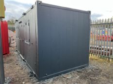 Steel Anti-Vandal Site Split Office Container, Charcoal, 20 x 8ft, Contents Included, Lockable,