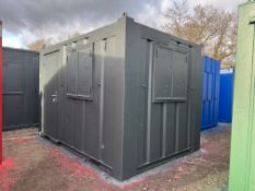 Steel Anti-Vandal Site Office Container, Charcoal, 12 x 8ft, Contents Included, Lockable, Collection