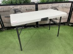 Plastic Folding Banquet Table as Lotted