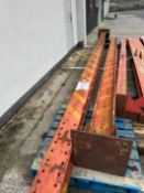 2no. RSJ Steel Beams. Overall Length 6m, Depth 220mm, Width 205mm, Thickness 20mm. End Plates 450
