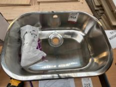 Stainless Steel Sink with Waste - 550 x 400 x 150 mm. Please Note: There is NO VAT on the Hammer