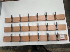 3no. Timber 6-Hook Coat Racks - 1000 x 90 mm. Please Note: There is NO VAT on the Hammer Price of