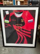 Framed Rugby Shirt. Please Note: There is NO VAT on the Hammer Price of this Lot.