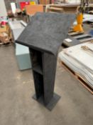 Grey Painted Pedestal Lectern with Shelf. Please Note: There is NO VAT on the Hammer Price of this