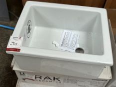 Ceramic Sink. Please Note: There is NO VAT on the Hammer Price of this Lot.