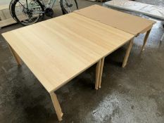 3no. Timber Top Table with Metal Frame - 1200 x 600 x 530 mm. Please Note: There is NO VAT on the