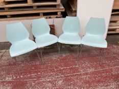 4no. White Plastic Chairs with Metal Legs. Please Note: There is NO VAT on the Hammer Price of