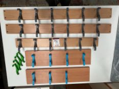 3no. Timber 6-Hook Coat Racks - 2no. 1000 x 90 mm and 1no. 800 x 90mm; 2no. Timber Coat Racks with