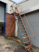 Mobile Step Ladder - 4 Metres High. Please Note: There is NO VAT on the Hammer Price of this Lot.