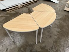 3no. Unused Metalliform Fully Welded School/Office Tables with Durable Light Oak Finish - 160 x