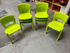 8no. Postura School Chairs in Green. Please Note: There is NO VAT on the Hammer Price of this Lot.