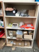 Contents of Shelving Unit comprising of Furniture Components and Hi-Vis Clothing. Please Note: There