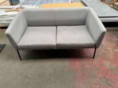 Grey Upholstered Sofa with Black Metal Legs - 1400 x 800 mm. Please Note: There is NO VAT on the