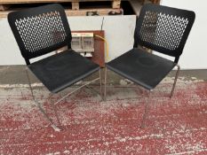 2no. Black Plastic Chairs with Metal Frame. Frame Styles Vary. Please Note: There is NO VAT on the
