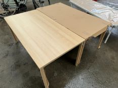 2no. Timber Top Table with Metal Frame - 1200 x 600 x 530 mm. Please Note: There is NO VAT on the