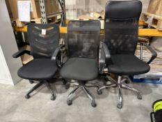 3no. Various Mobile Office Chairs as lotted