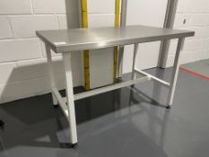 Metal Frame Stainless Steel Top Prep Table Approx. 1200 x 750 x 800mm