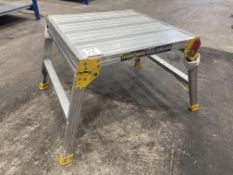 Youngman Odd Lob 600 Aluminium Work Platform Approx. 600 x 600mm, Please Note: Leg Damaged