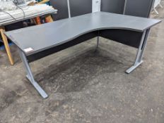 Metal Frame Office Right Hand Corner Desk Approx. 1800 x 1200mm, Please Note: Minor Scratches On