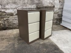 2no. Bisley Lockable 3 Draw Metal Filing Cabinets Approx. 620 x 460 x 1000mm , Please Note: Keys Not