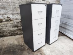 2no. 4 Draw Wooden Filing Cabinet Approx. 480 x 650 x 1320mm, Please Note: Paint Residue on Units