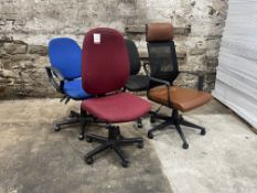 4no. Various Office Desk Chairs as Lotted