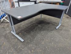 Metal Frame Office Right Hand Corner Desk Approx. 1800 x 1200mm, Please Note: Minor Scratches On
