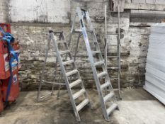 3no. Various Aluminium Ladders as Lotted, Please Note: Ladders are Damaged