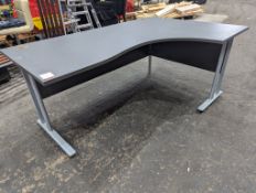 Metal Frame Office Right Hand Corner Desk Approx. 1800 x 1200mm, Please Note: Minor Scratches On