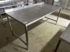 Stainless Steel Prep Table with Splashback, 1750 x 800 x 800mm