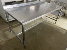 Stainless Steel Prep Table with Splashback, 1760 x 800 x 800mm