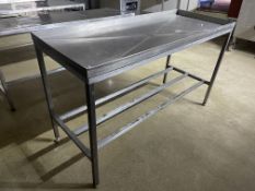 Stainless Steel Prep Table with Central Drainage, 1500 x 600 x 900mm