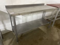 2-Tier Stainless Steel Prep Table with Splashback, 1500 x 600 x 860mm